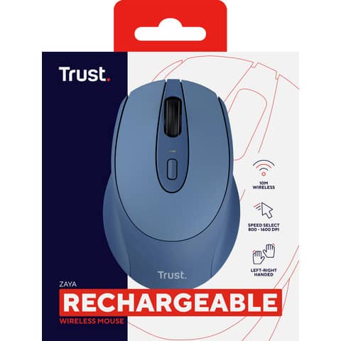 Mouse wireless ricaricabile Trust Zaya blu 25039